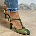 Carley™ - Patchwork T-Strap Obcasy