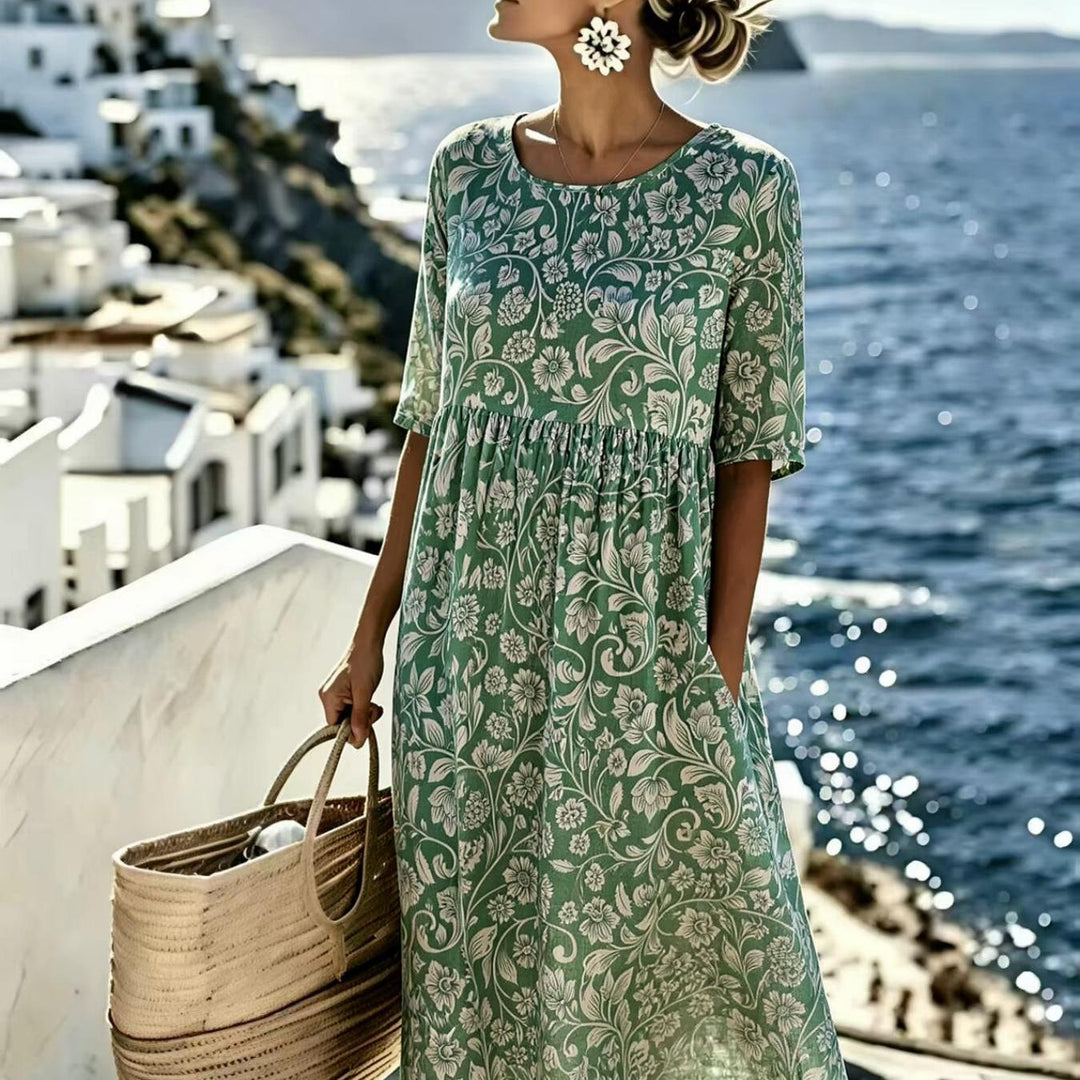 Amelia™ - Elegancka kwiatowa letnia sukienka midi