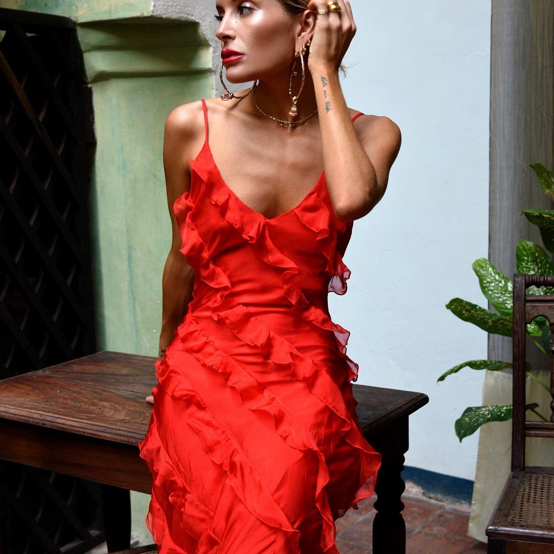 Zara - Sukienka Maxi z Falbanami
