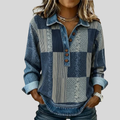 Meridell™ | Sweter z nadrukiem w stylu colorblock