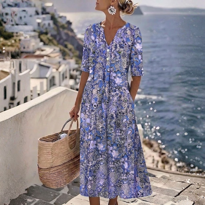 Janice™ | Elegancka letnia sukienka midi z zakryciem brzucha