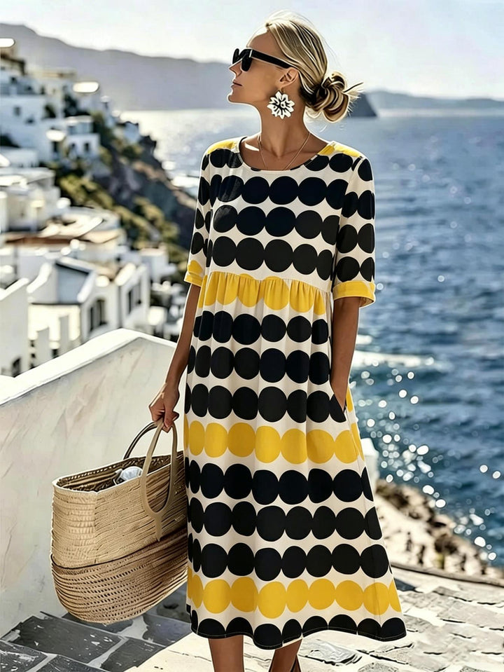 Harper™ | Retro Kropki Letnia Midi Sukienka