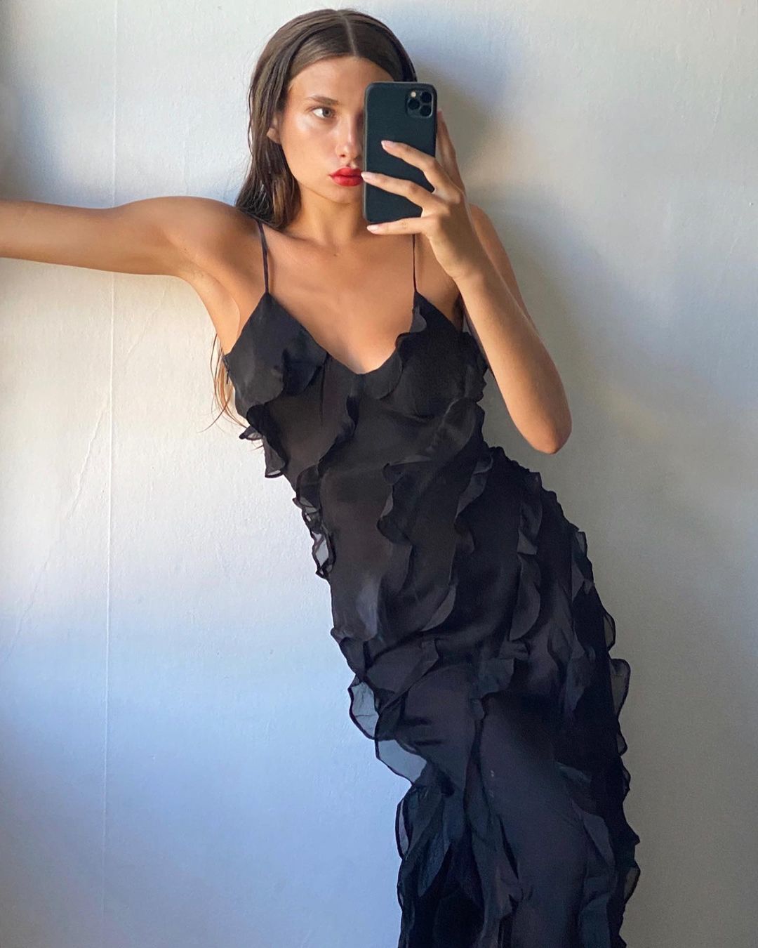 Zara - Sukienka Maxi z Falbanami