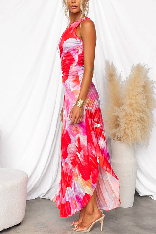 Kacie - Plisowana letnia maxi sukienka