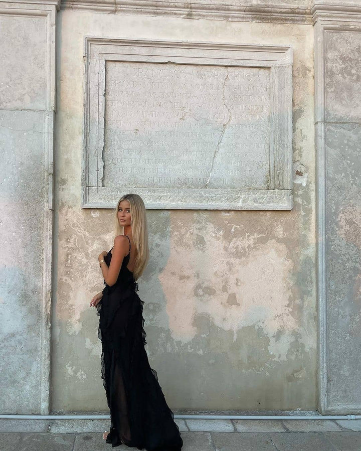 Zara - Sukienka Maxi z Falbanami