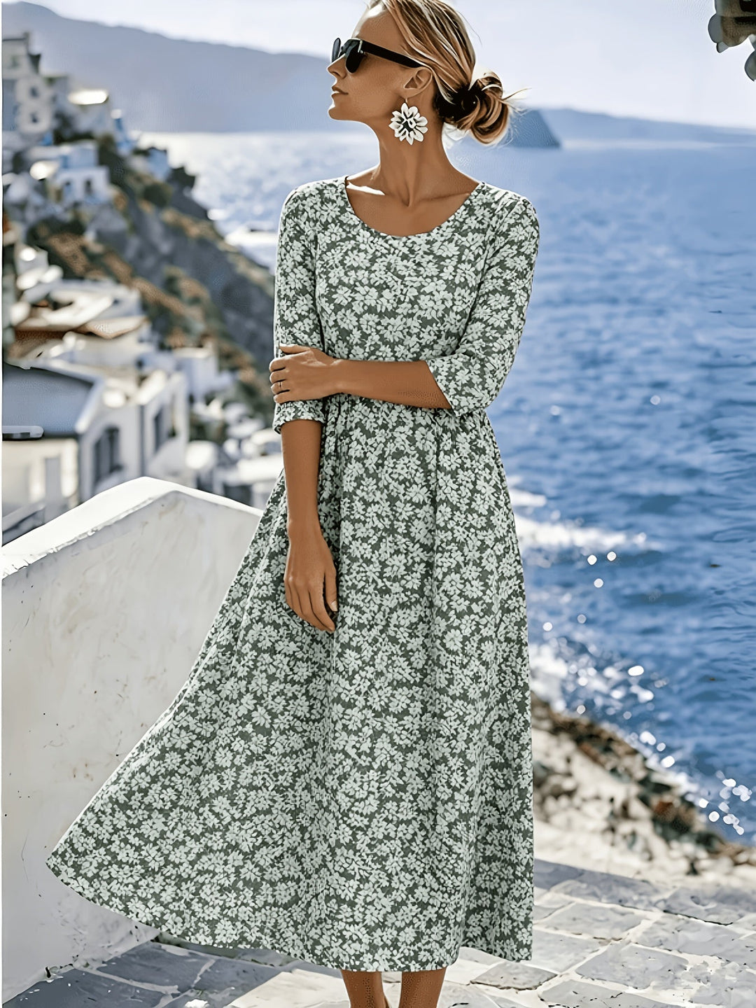 Sienna™ | Elegancka sukienka midi w kwiaty