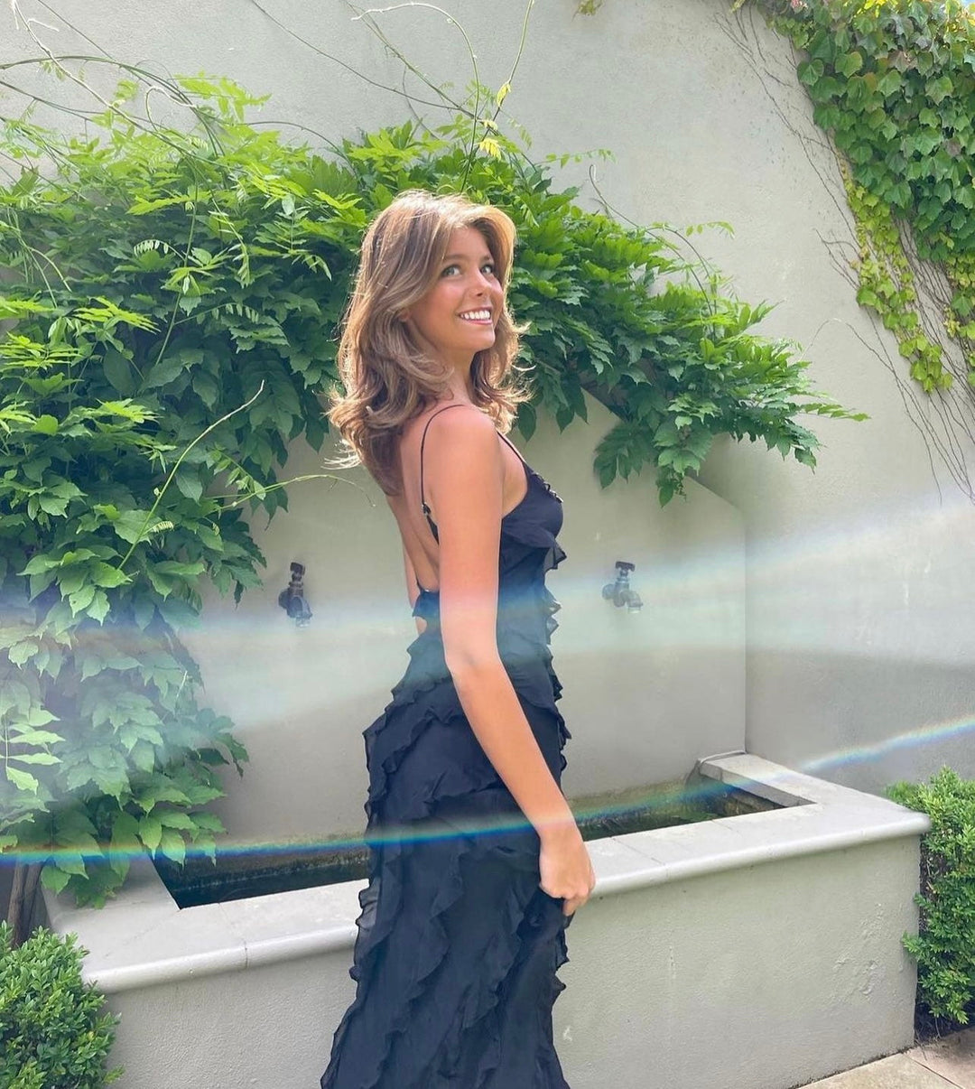 Zara - Sukienka Maxi z Falbanami