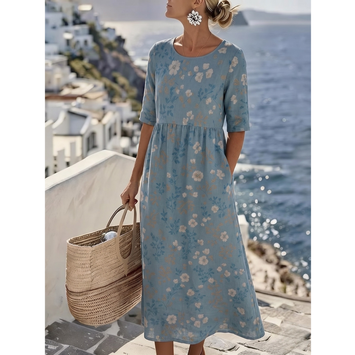 Sophia™ - Elegancka Kwiatowa Sukienka Midi na Lato