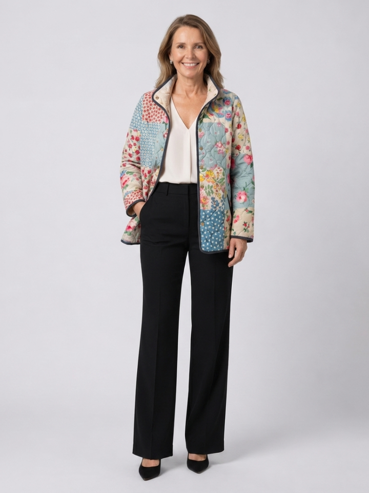 Welana | Kurtka pikowana Patchwork Kwiaty Chloé