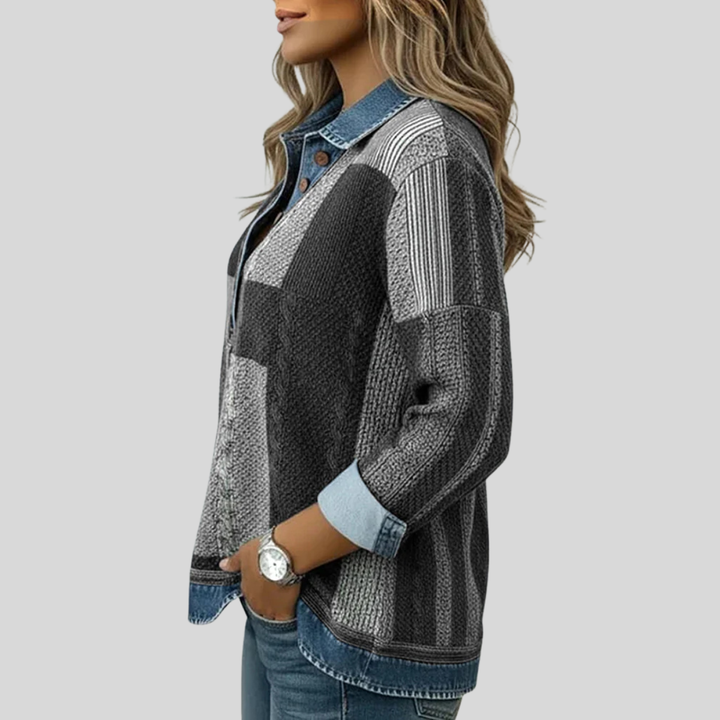 Meridell™ | Sweter z nadrukiem w stylu colorblock