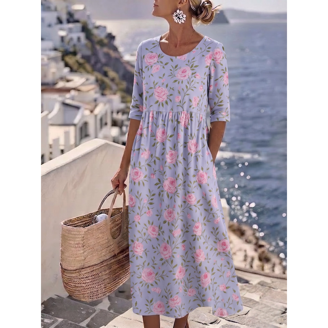 Sophia™ - Elegancka Kwiatowa Sukienka Midi na Lato