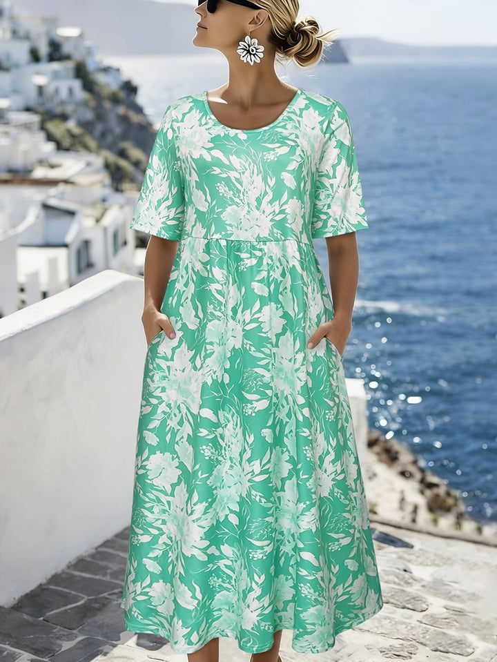 Isla™ | Boho Morskie Midi Sukienka