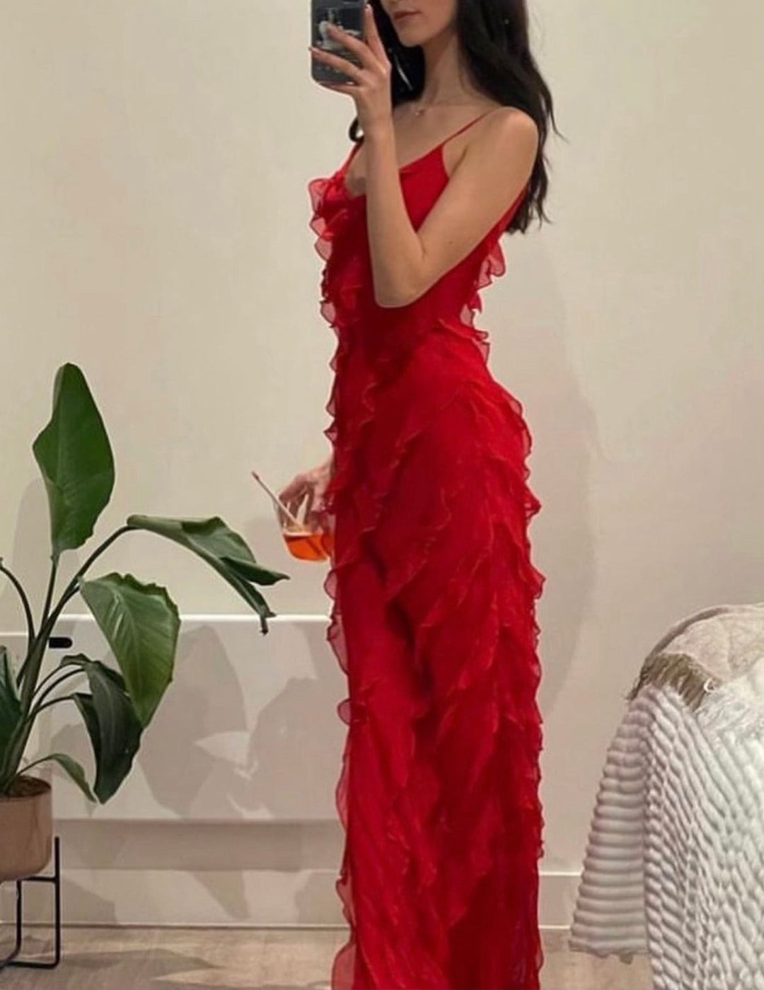 Zara - Sukienka Maxi z Falbanami
