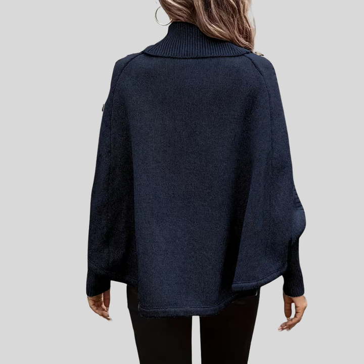 Ludmiła™ | Sweter z wysokim kołnierzem i splotem warkoczowym