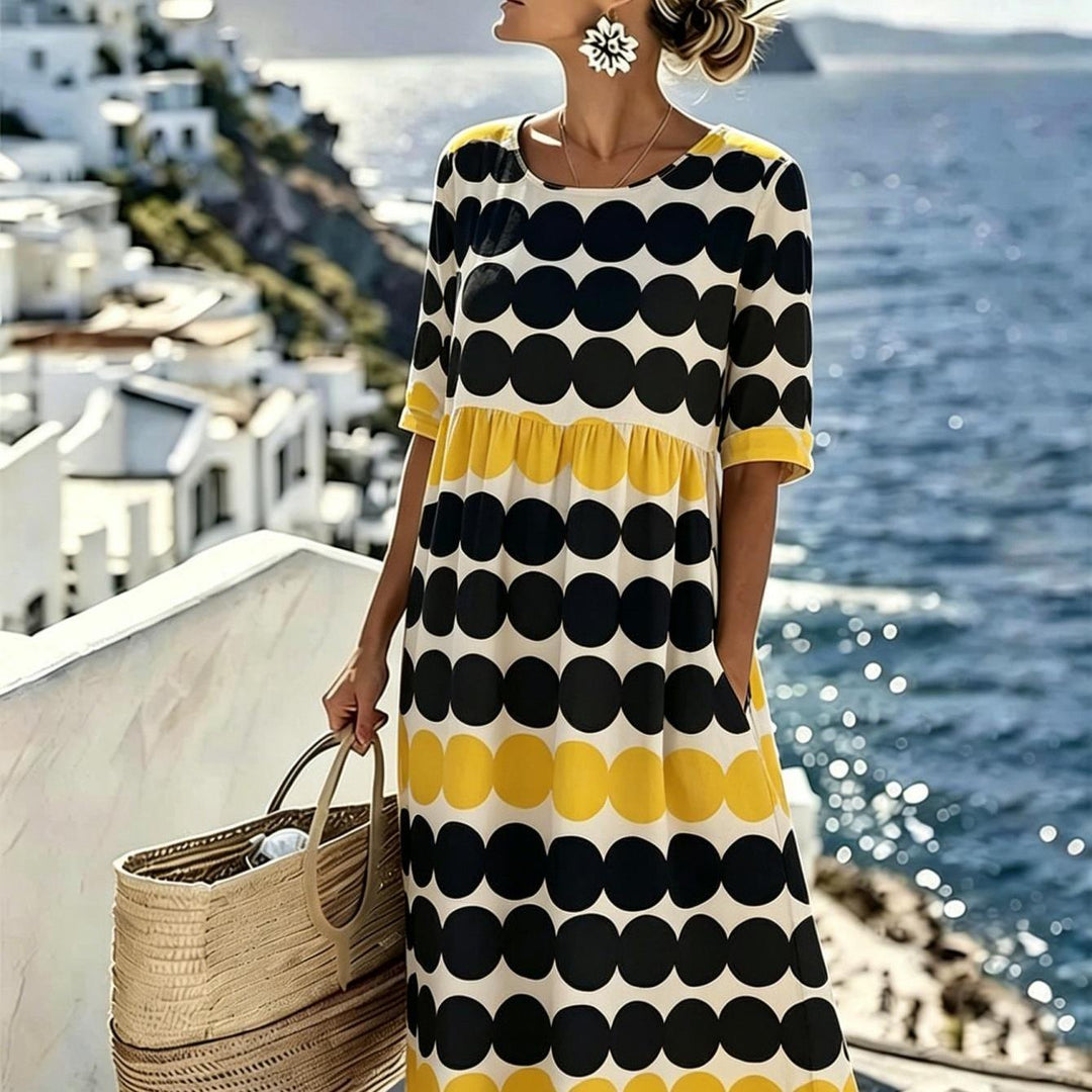 Harper™ | Retro Kropki Letnia Midi Sukienka
