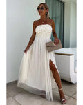 Ari - Modne maxi sukienka z rozcięciem