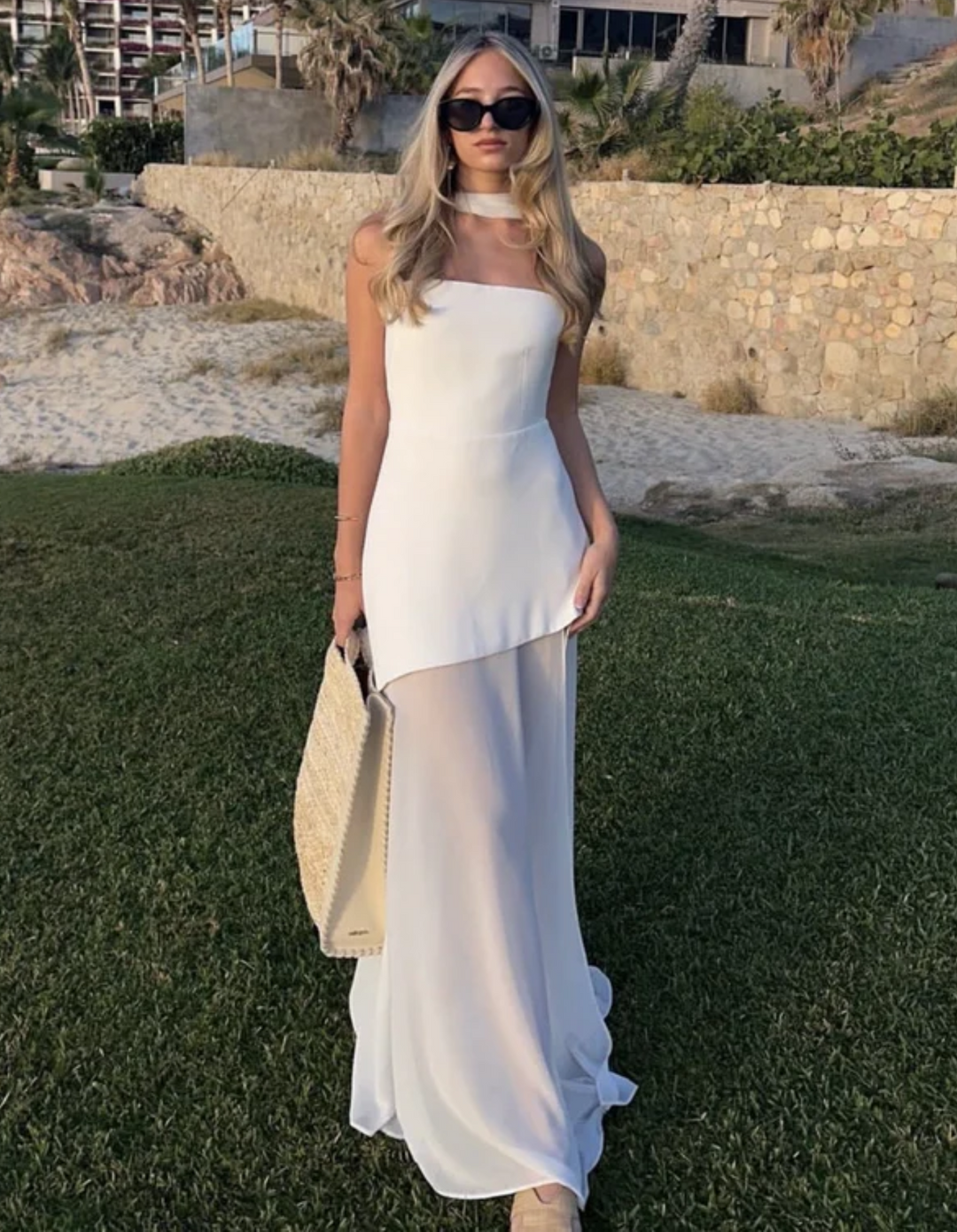 Aylin – Sukienka maxi z chiffonu bez ramiączek