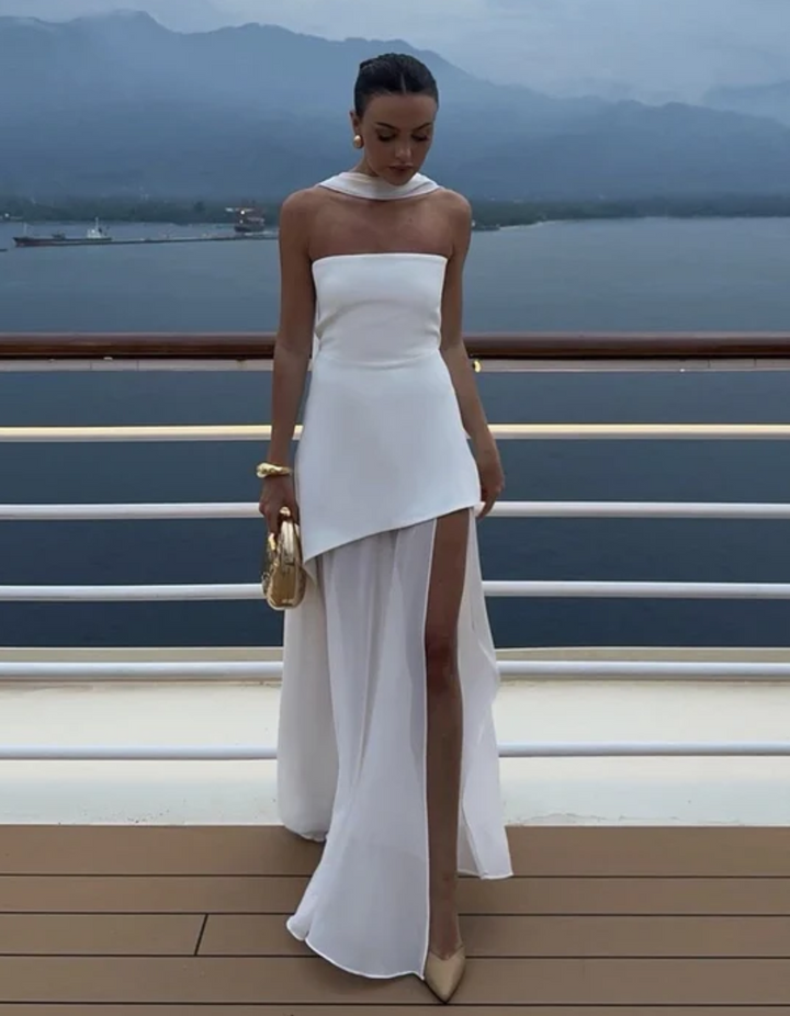 Aylin – Sukienka maxi z chiffonu bez ramiączek