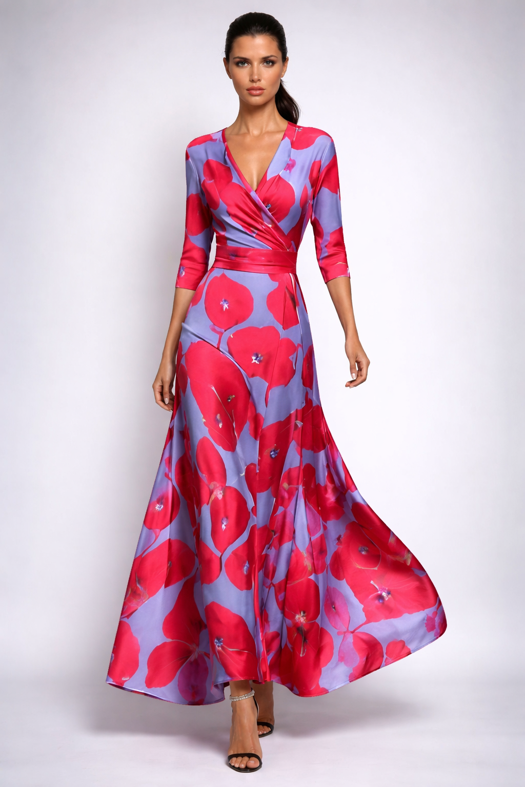 Elisa - Elegancka sukienka maxi z kwiatami
