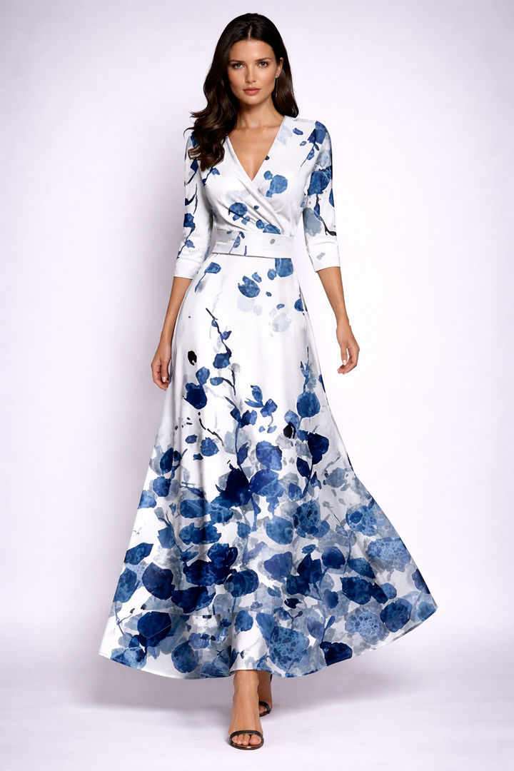 Elisa - Elegancka sukienka maxi z kwiatami
