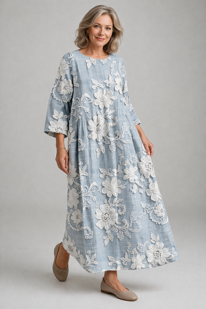 Avery - Elegancka Sukienka Maxi w Kwiaty