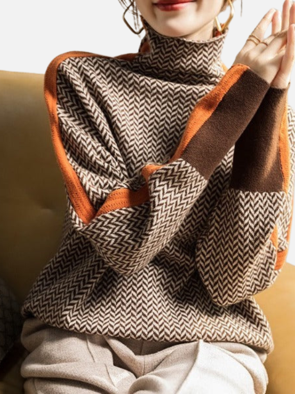 Susanne | Wzorzysty sweter z golfem