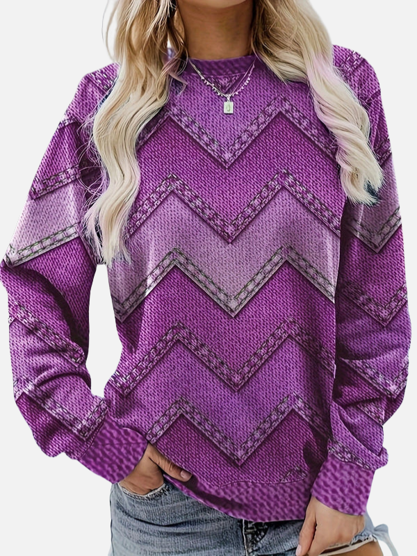 Pia | Wzorzysta bluza z zygzakiem