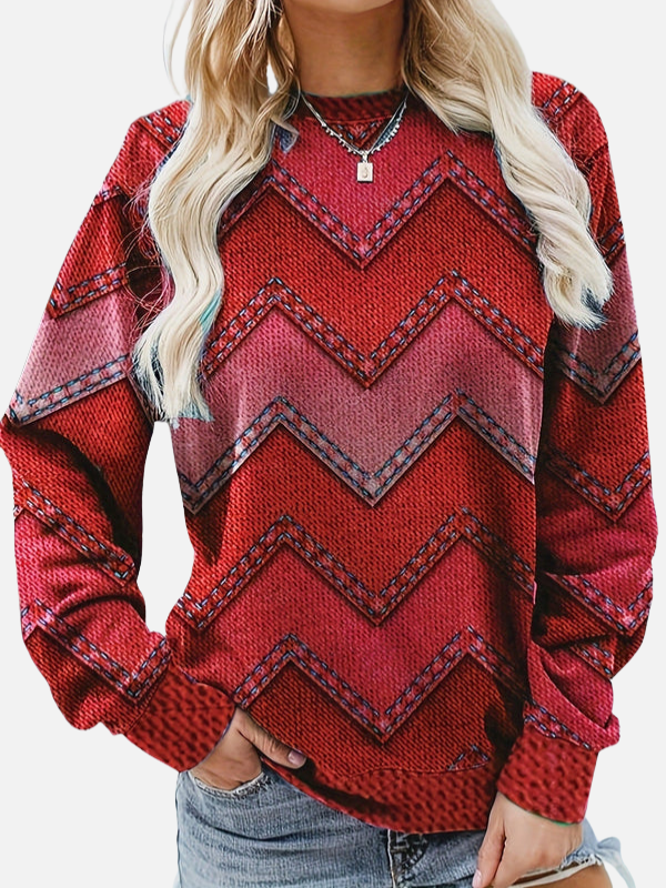 Pia | Wzorzysta bluza z zygzakiem