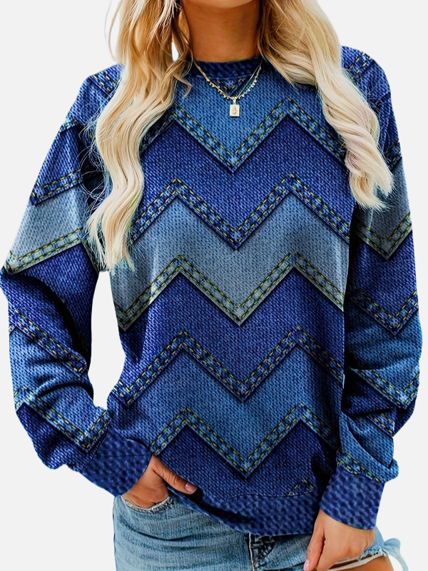 Pia | Wzorzysta bluza z zygzakiem