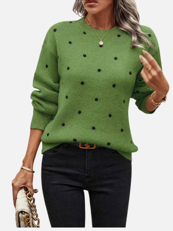 Lene | Sweter w kropki z okrągłym dekoltem