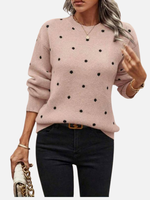 Lene | Sweter w kropki z okrągłym dekoltem
