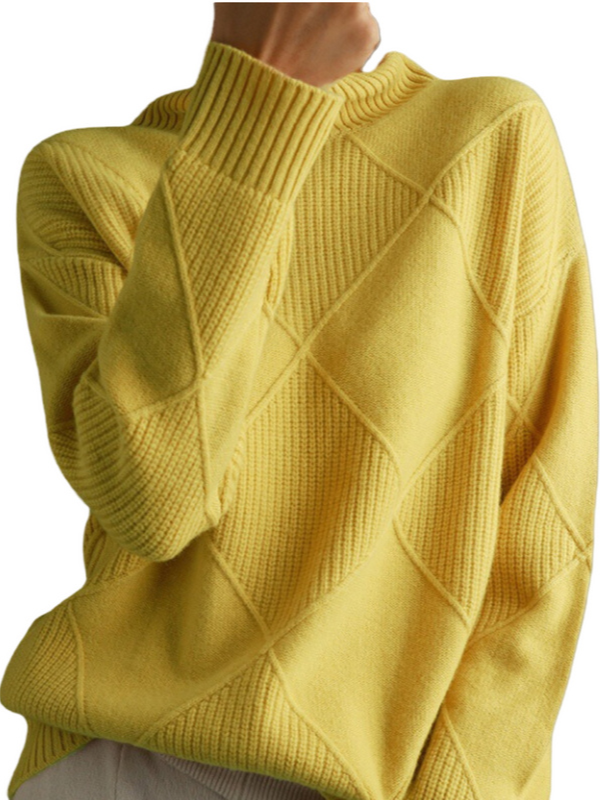 Susanne | Sweter z golfem w romby