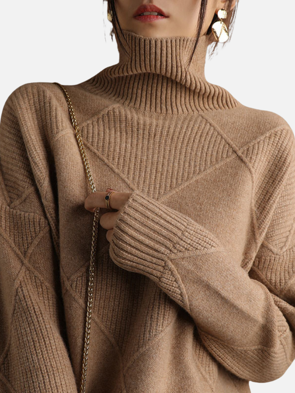 Susanne | Sweter z golfem w romby