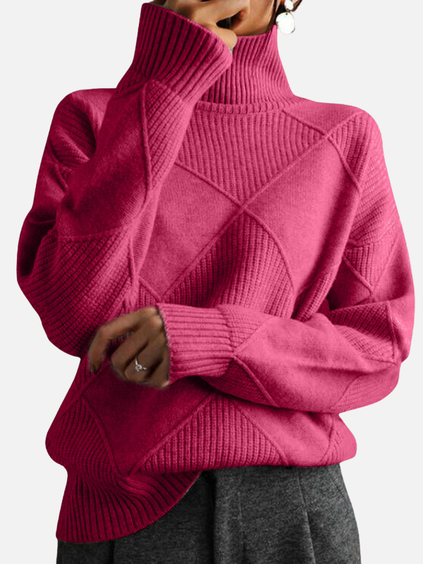 Susanne | Sweter z golfem w romby