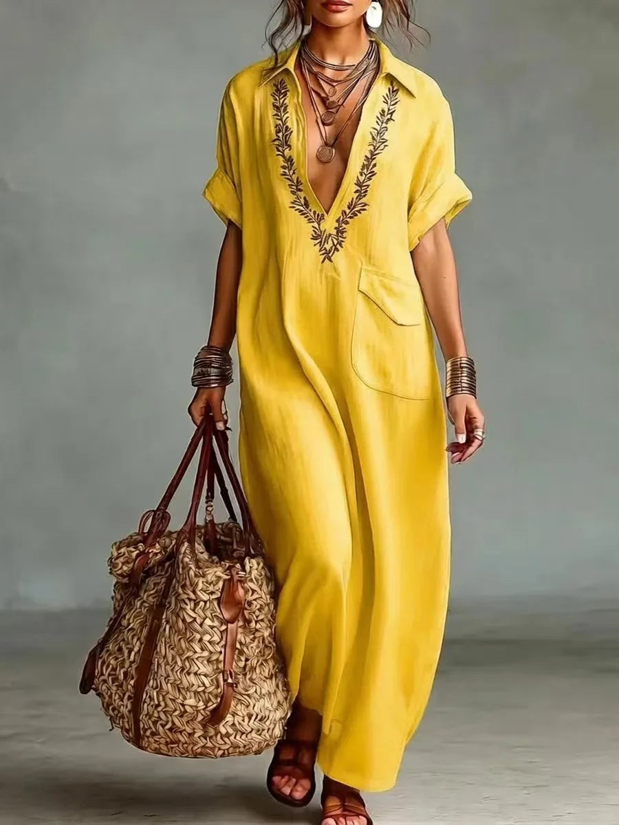 Marta | Boho Sukienka Maxi z kwiatowym nadrukiem