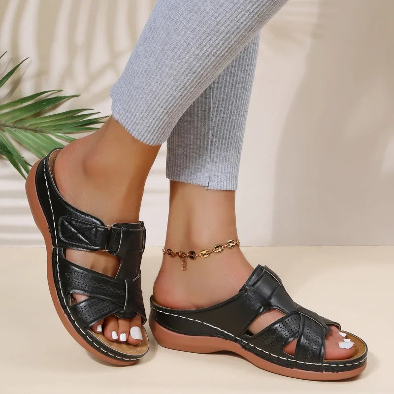Gaia™ | Damskie Vintage Ortopedyczne Sandały na Koturnie