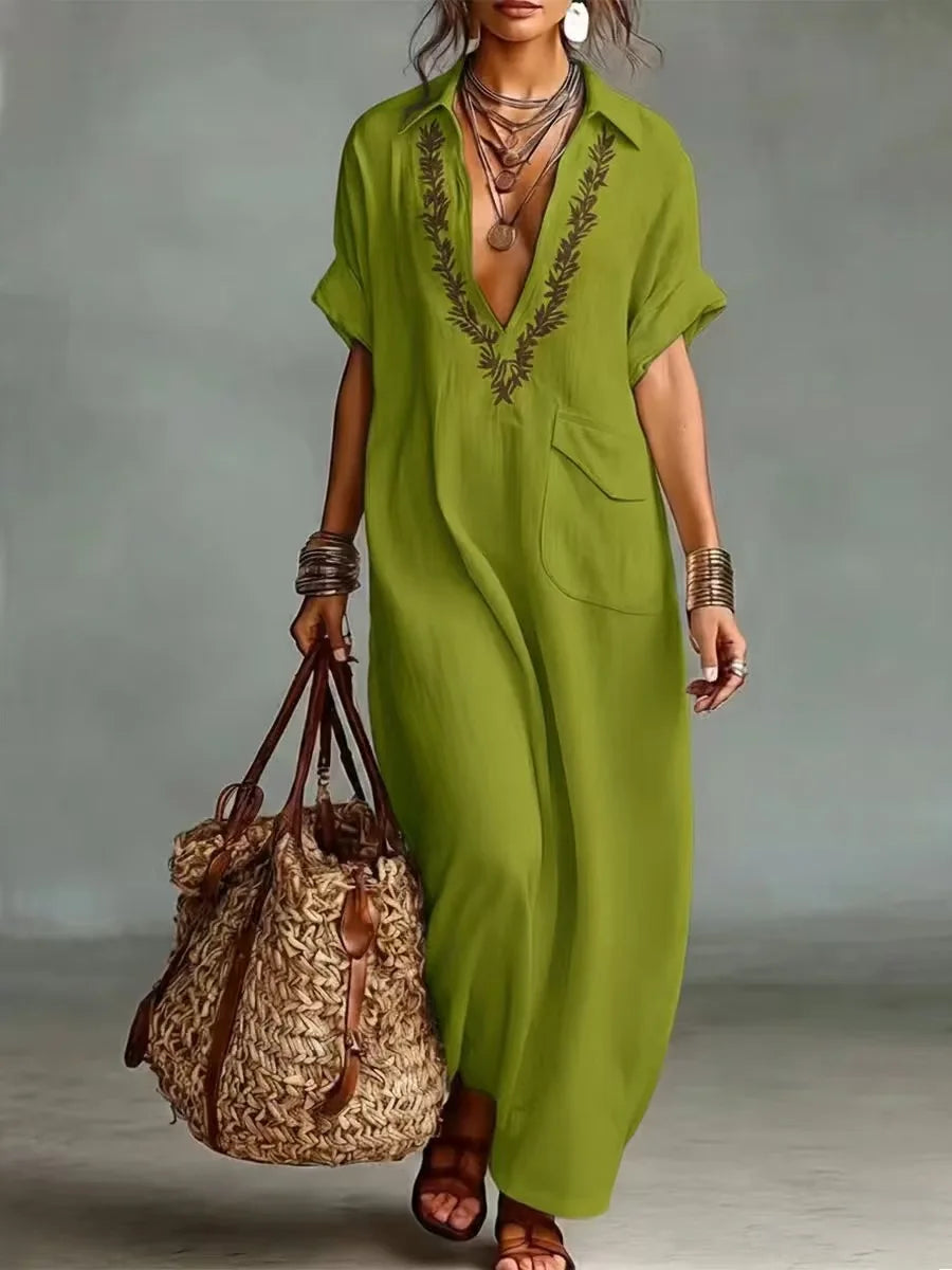 Marta | Boho Sukienka Maxi z kwiatowym nadrukiem