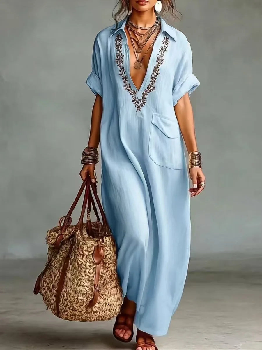 Marta | Boho Sukienka Maxi z kwiatowym nadrukiem