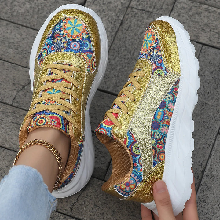 Eloise | Lśniące platformowe sneakersy na co dzień