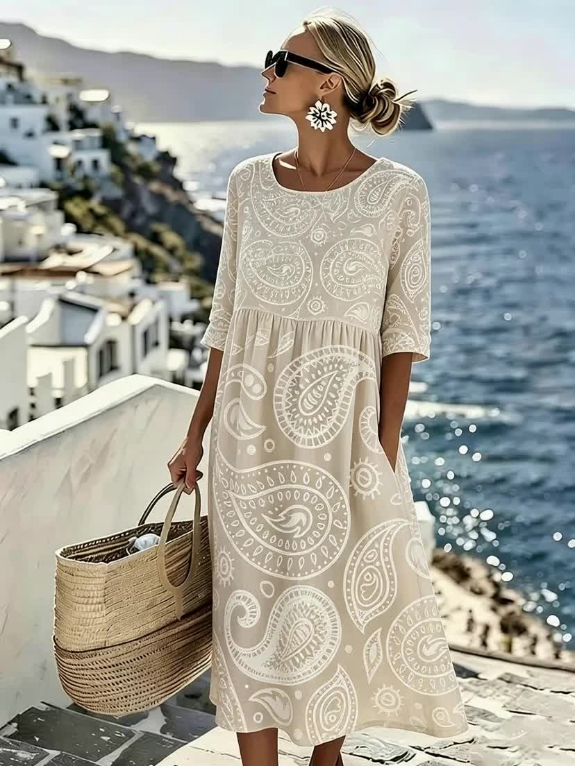Amelie™ | Sukienka Midi Paisley Breeze