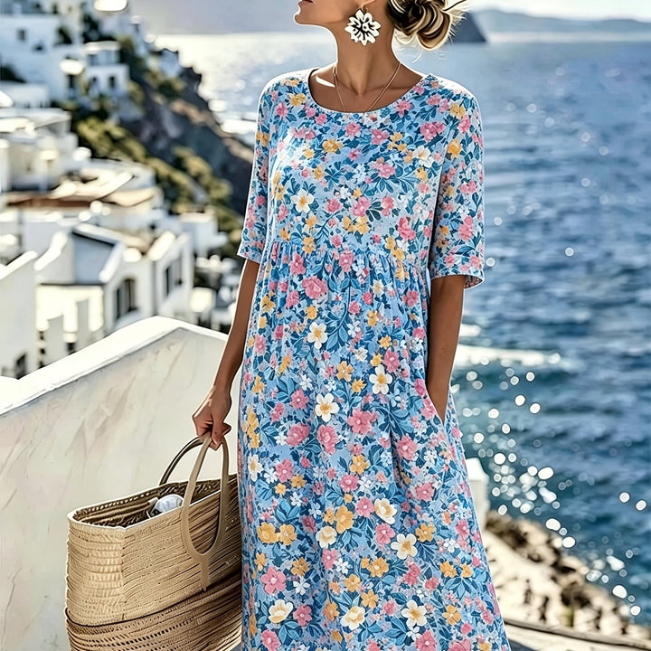 Charlotte™ - Elegancka kwiatowa letnia sukienka midi