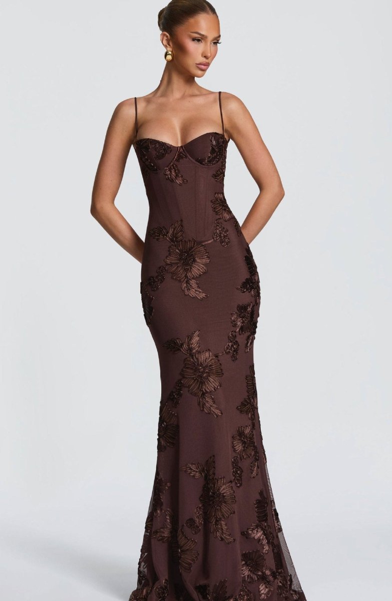 Sukienka maxi bodycon z koronką