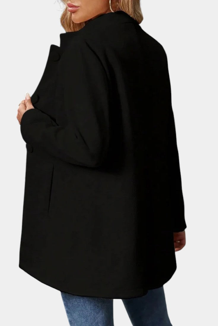 Petronela | Dopasowany Płaszcz z Wysokim Kołnierzem