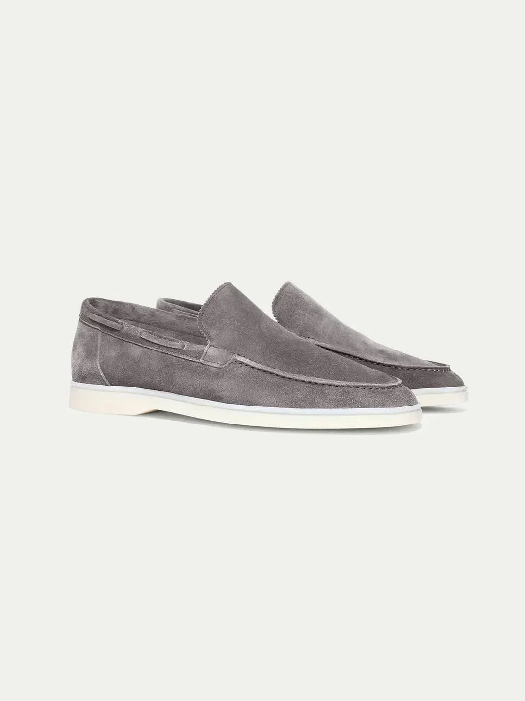 Klasyczne zamszowe loafersy Szare